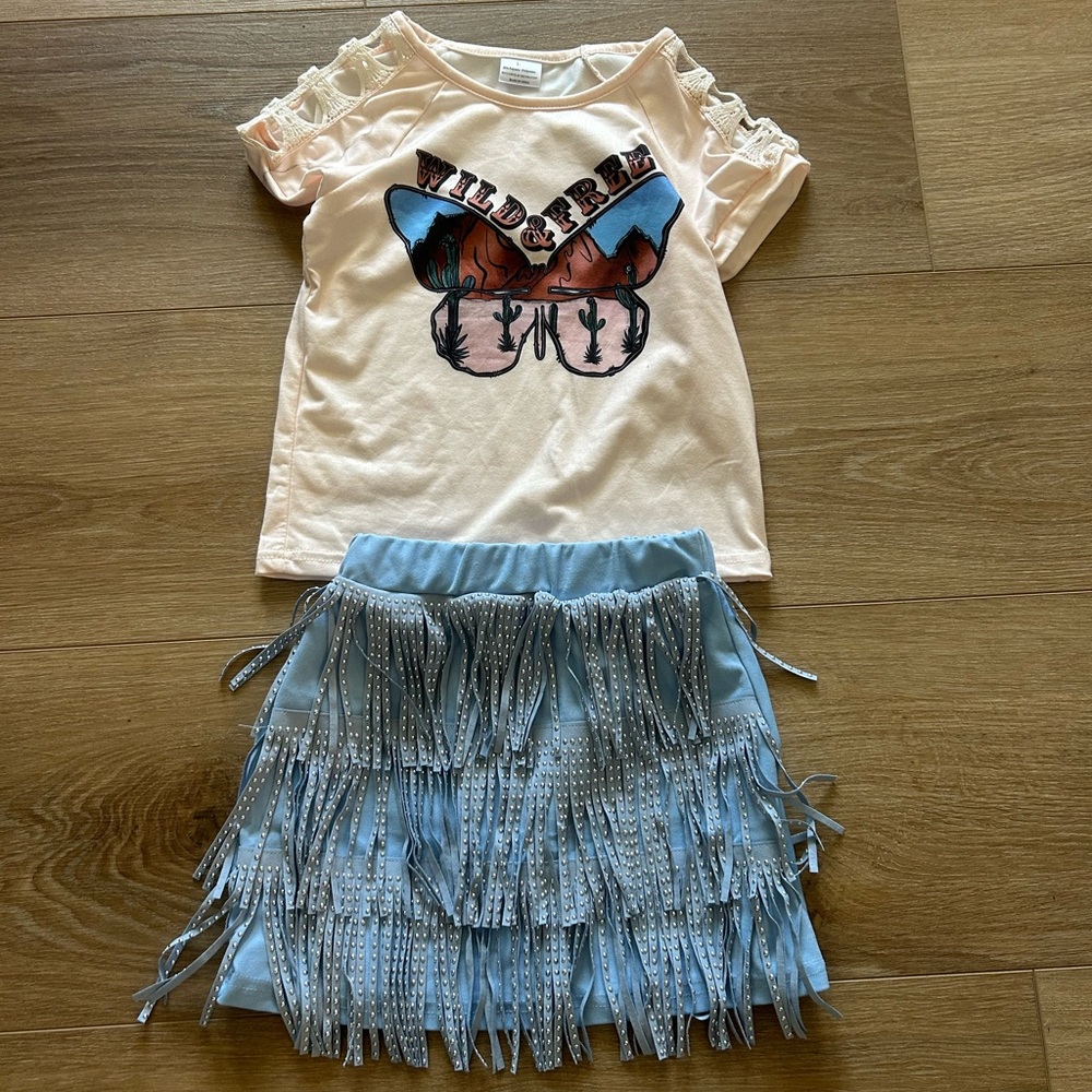Sparkle in Pink Shirt and Skirt Set